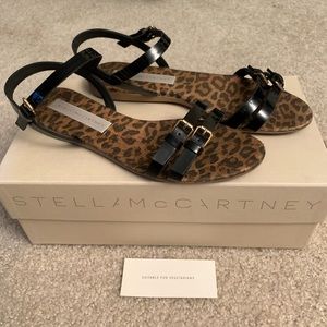 STELLA MCCARTNEY Leopard-Print Cork Flat Sandal